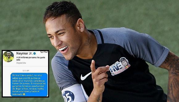 ¡Locura por Neymar! peruano le manda mensaje y le pide esto antes del partido contra Brasil