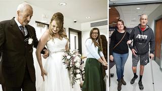 Padre logra milagrosa recuperación para volver a caminar al altar en la boda de su hija │FOTOS