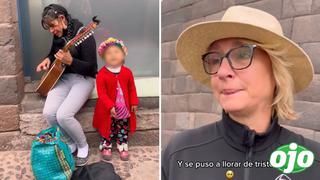 Viral: Familia francesa se quiebra al ver a una bebé cantando en las calles de Cusco