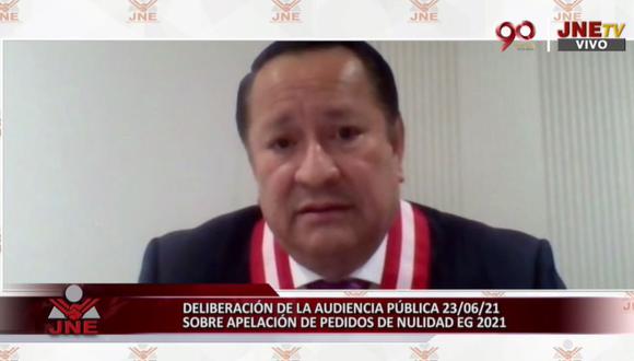 Luis Arce Córdova ha pedido que sea apartado del cargo de miembro del pleno del JNE. (JNE TV)