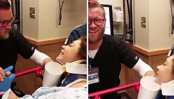 Mujer le declara su "amor" a un enfermero mientras está anestesiada (VIDEO)