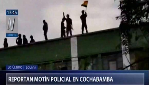 Reportan que policías se amotinaron en cuartel de Cochabamba, en Bolivia. (Foto: Captura de video)