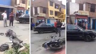 Facebook: hombre sufre robo de celular y termina atropellando al ladrón (VIDEO)