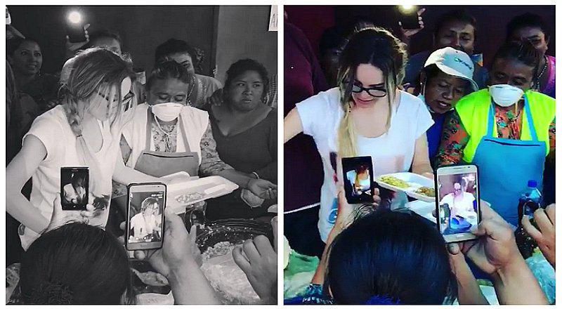 Belinda vuelve a ayudar a damnificados en México y reparte comida (VIDEO) 