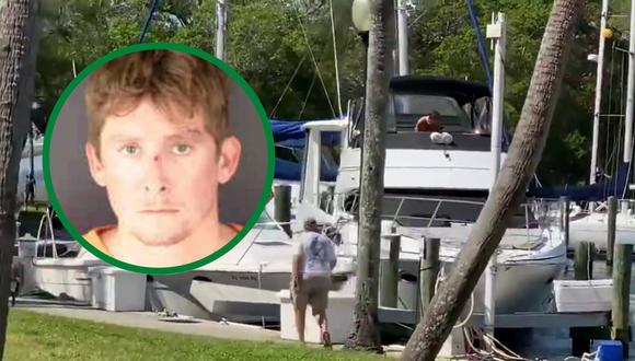 Un video viral muestra el momento exacto en el que un imprudente navegante estrella su bote contra un muelle. | Crédito: Sarasota County Sheriff's Office / @davenewworld_2 / Twitter.