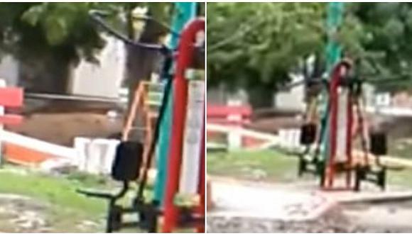 YouTube: fantasma mueve maquina de ejercicios y niños salen despavoridos (VIDEO)