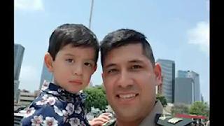 Policía alejado por emergencia sanitaria salud a su hijo por su cumpleaños