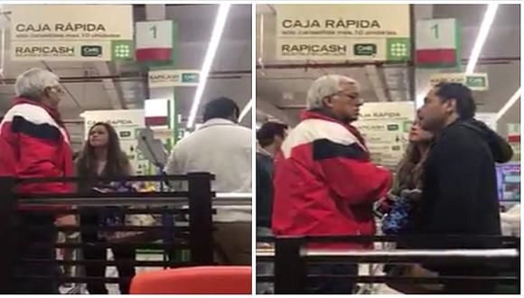 Facebook: graban agresión de mujer a adulto mayor en supermercado de La Molina (VIDEO)