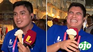 Reportero peruano pasa roche en Qatar al confundir su helado con el micrófono