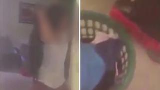 Jovencita pierde de nuevo el año escolar y su padre graba el castigo que le da (VIDEO)