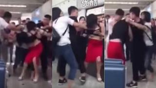 YouTube: Sorprende a su marido y su amante en aeropuerto a punto de fugar [VIDEO]