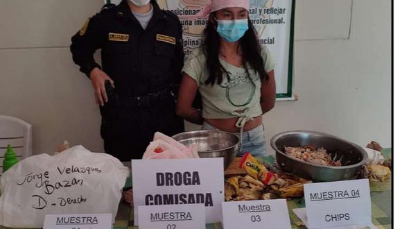 Melisa Sernaque (21) fue detenida por el presunto delito de tráfico ilícito de drogas. (Foto: PNP)