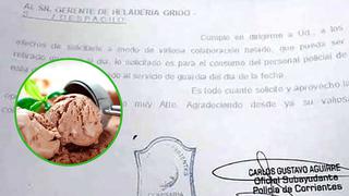 Policía pide como 'coima' que le entreguen un kilo de helado por día