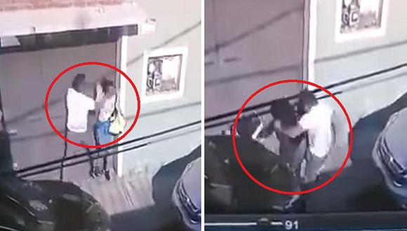 Hombre golpea salvajemente a su pareja en plena calle (VIDEO)
