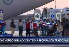 Minsa evacúa en avión ambulancia a 8 heridos graves del accidente en Arequipa 
