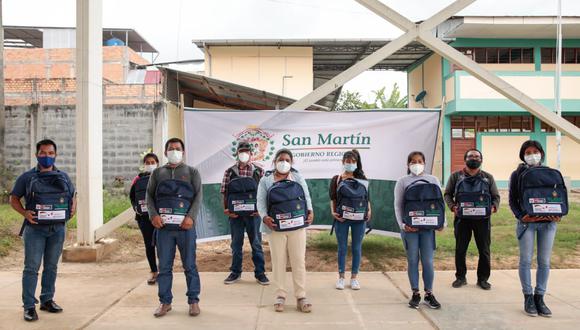 San Martín: entregan 150 mochilas comunitarias a comunidades nativas para protegerse del COVID-19 (Foto: Gore San Martín)