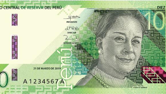 El billete con la imagen de Chabuca Granda forma parte de la nueva familia de billetes que ha sido diseñado por De La Rue International Limited. (Foto: BCR)
