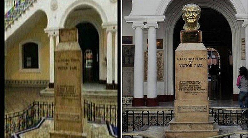 ​UNFV: Denuncian robo de busto de Haya de la Torre en local central [VIDEO]