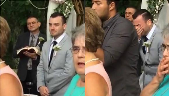 Facebook: Novio en el altar ve a su amada y su reacción conmueve en redes (VIDEO)