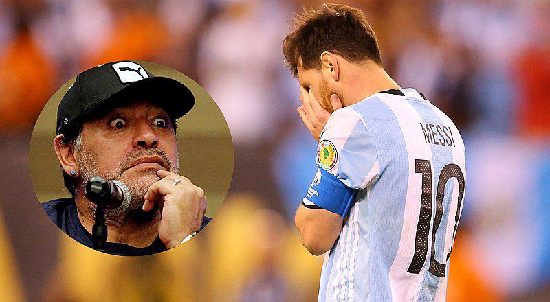 Diego Maradona: Messi tiene que seguir en la selección  