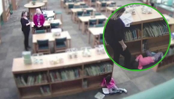 Maestra asegura que niña se cayó sola, pero cámara demuestra agresión (VIDEO)