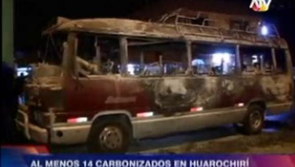 Explosión de coaster en Huarochirí deja 14 muertos