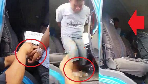 Chofer fue maniatado por delincuentes, PNP lo rescata y él ¡encara así a ladrón! (VIDEO)