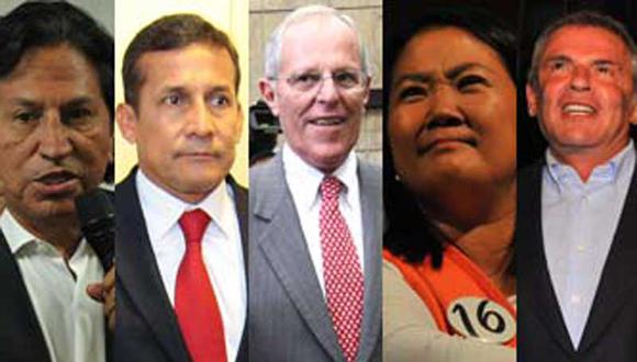 Última encuesta: Toledo 19.4%, Humala 17.6%, Kuczynski 17.5%, Fujimori 16.1% y Castañeda 15.5% 