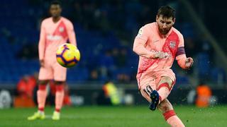 ​Con sus dos últimos goles, Messi iguala punta goleadora con Stuani