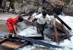 Pasco: dos muertos y tres heridos dejó el colapso de un puente colgante el distrito Villa Rica  