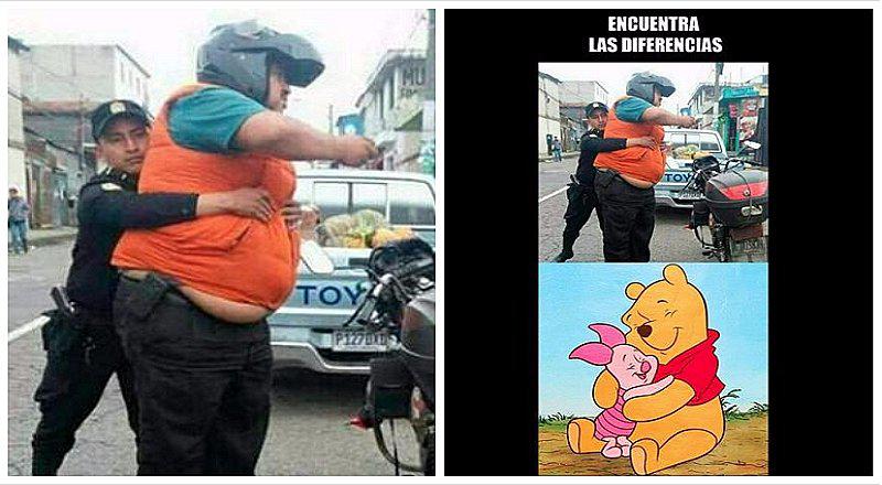 Policía que intentó detener a corpulento malhechor es la sensación en Photoshop 