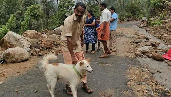​Perro salva a su familia de morir bajo deslizamiento que arrasó su casa