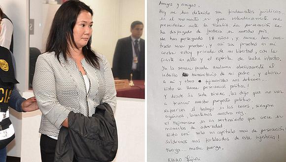 Revelan personalidad de Keiko Fujimori según la carta que escribió a mano