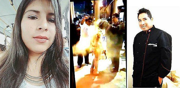 Javier Hualpa llevó gasolina en botella de yogurt, la roció sobre Eyvi Liset y le prendió fuego