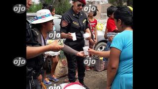 PNP lleva ayuda a damnificados de Carapongo