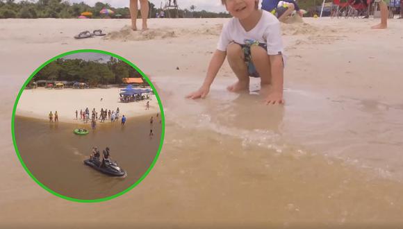 Turistas veranean en playa en plena selva de Iquitos (VIDEO)