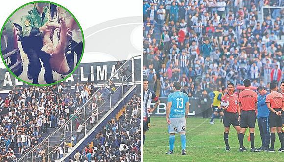 Balacera y bronca entre malos hinchas suspende partido entre Alianza Lima y Sporting Cristal (FOTOS y VIDEO)