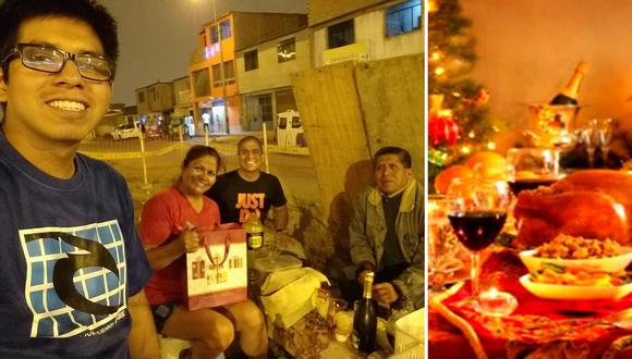 Papito tuvo que trabajar en Navidad y su familia le llevó la cena (FOTO)