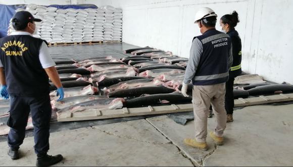 Tumbes: En operativos realizados entre setiembre y octubre, Produce incautó más de 22 toneladas de carne de tiburón de origen ilegal; así como unas 600 kilos de aletas de esta especie marina. (Foto Archivo GEC)