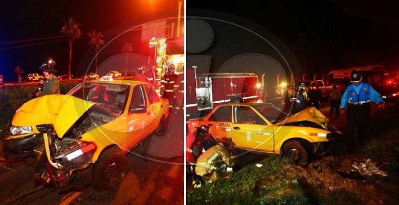 ​Taxi se despistó y dejó tres heridos en Miraflores (FOTOS y VIDEOS)