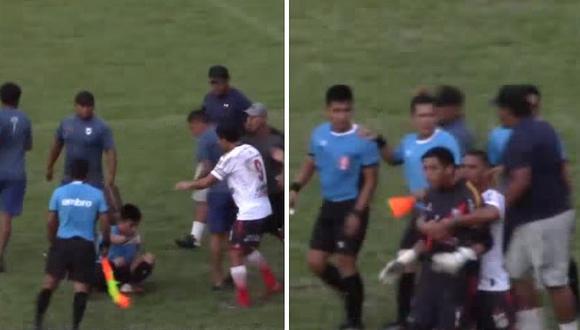 Jugadores de Copa Perú agreden a árbitro por expulsión (VIDEO)