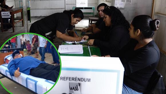 Hombre no puede caminar pero va a votar en su "cama rodante" en San Martín (FOTO)