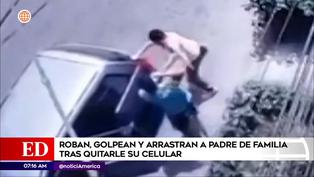 Hombre sufre el robo de su celular y se cuelga del vehículo donde iban los ladrones, en Santa Anita (VIDEO)