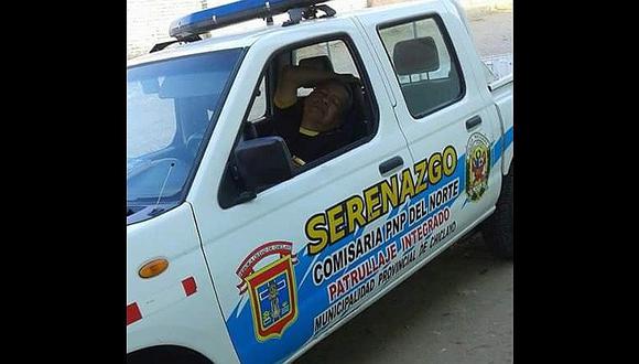 Chiclayo: Sereno se queda dormido dentro de patrullero