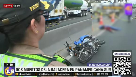 Dos muertos deja balacera en la Panamericana Sur. Foto: Latina