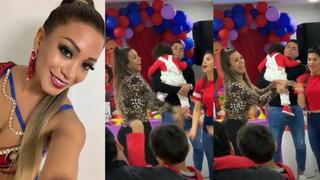  Paula Arias realiza sensual baile al ritmo de “Faldita” frente al padre de sus hijos | VIDEO