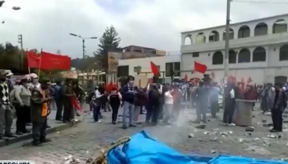 Enfrentamientos en Arequipa dejan como saldo un fallecido. Foto: RPP Noticias