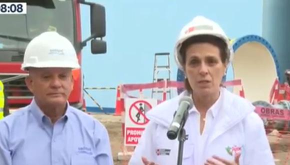 La ministra de Vivienda, Hania Pérez de Cuéllar, habló sobre el corte de agua en Lima este viernes 6 de octubre | Foto: Captura de video / Canal N