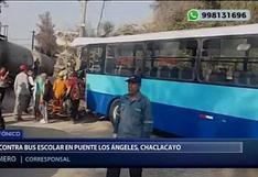 Chaclacayo: tren embistió a bus que transportaba a 47 escolares de colegio Fe y Alegría | VIDEO