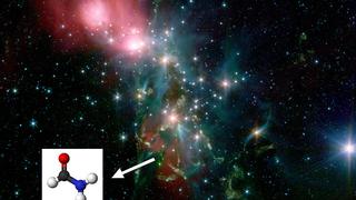 Hallan una molécula prebiótica en el espacio fuera del sistema solar 